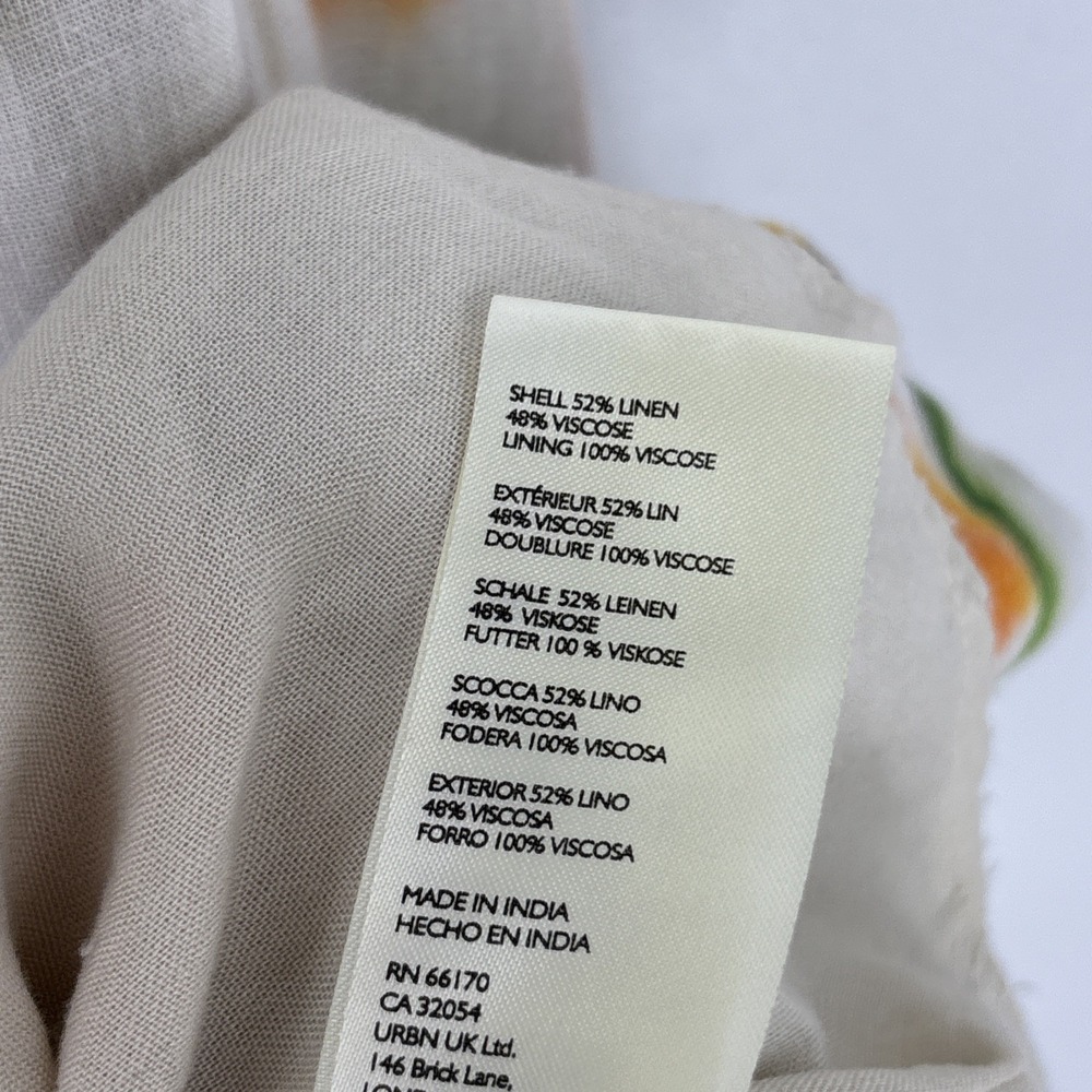 Anthropologie Klaas Jonkman Sleeveless Linen Midi Dress Watercolor Floral Small - Picture 7 of 9